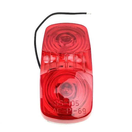 Truck-Lite Signal-Stat, Permastat, Incandescent, Red Rectangular, 2 Bulb, Marker Clearance Light, P2,  1211-3